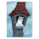 White Cat in a Fairy Tale Tower  Card