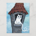 White Cat in a Fairy Tale Tower Postcards