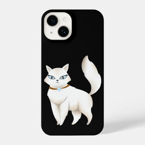 White Cat iPhone 14 Case