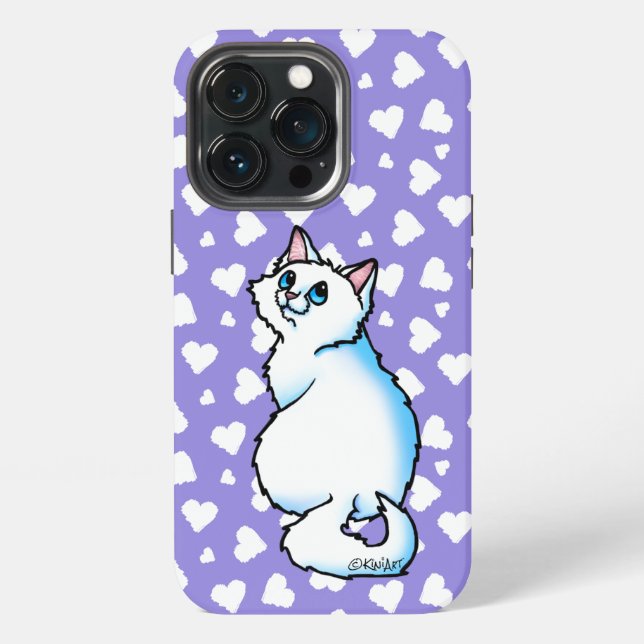White Cat Iphone Case (Back)