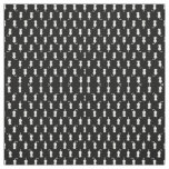 White Cat Isolated on Black Polka Dot Pattern Fabric