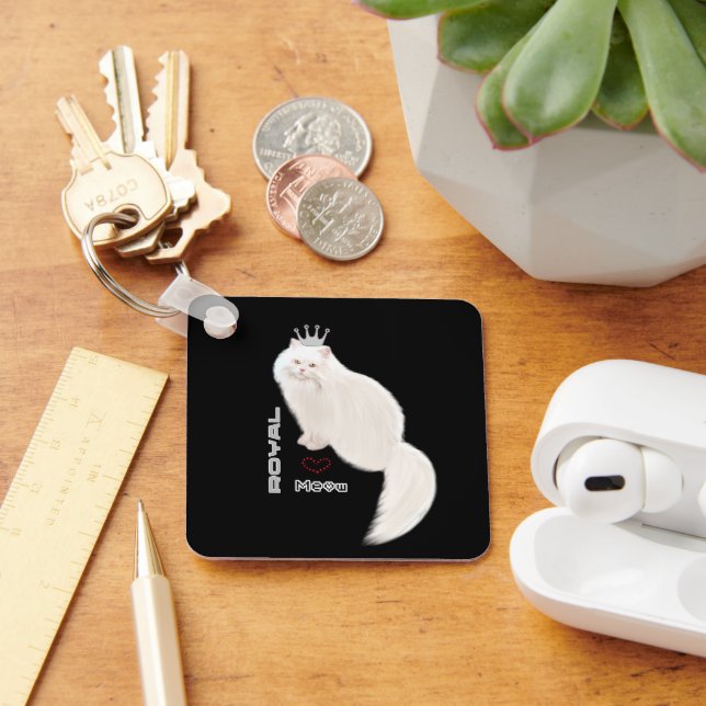 White cat keychain (Desk)