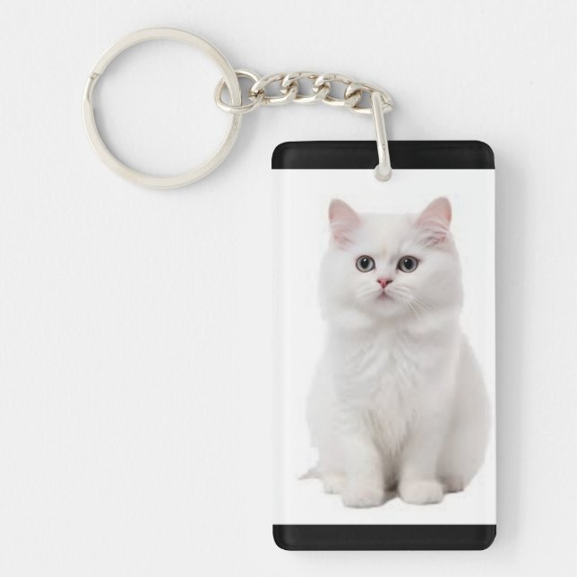 White Cat Keychain  (Front)