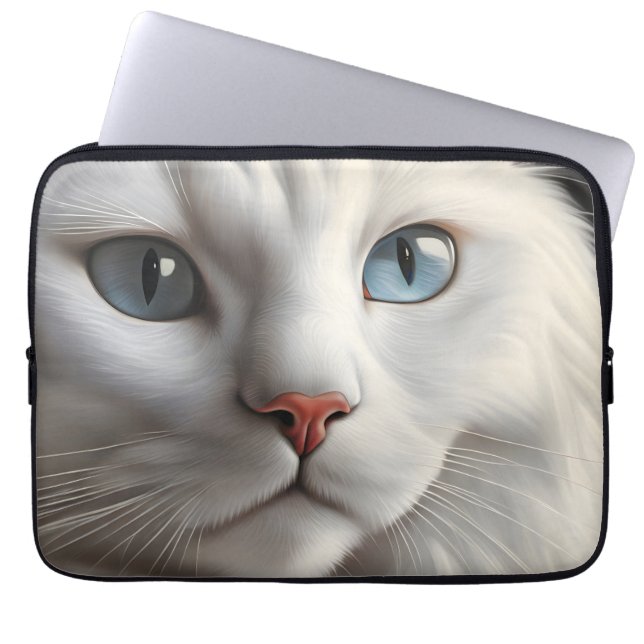 White Cat Laptop Sleeve (Front)