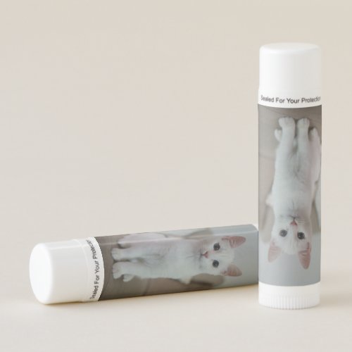 White cat lip balm