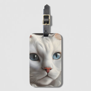 White Cat Luggage Tag