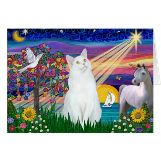 White Cat - Magical Night Cards (Front Horizontal)