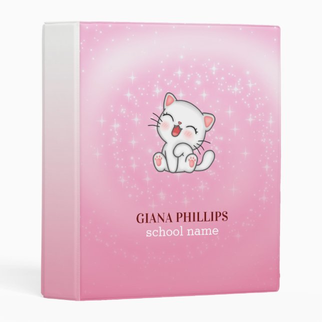 White Cat Mini Binder (Front/Spine)