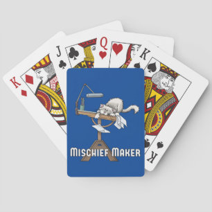 White Cat Mischief Maker Playing Cards