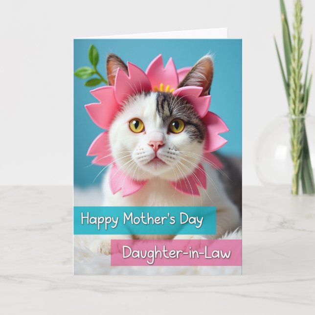 White Cat Mothers Day Card (Front)