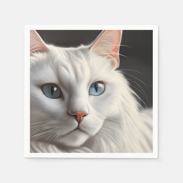 White Cat Napkins (Front)
