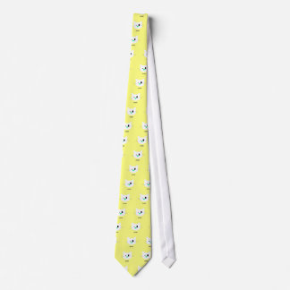 white cat neck tie