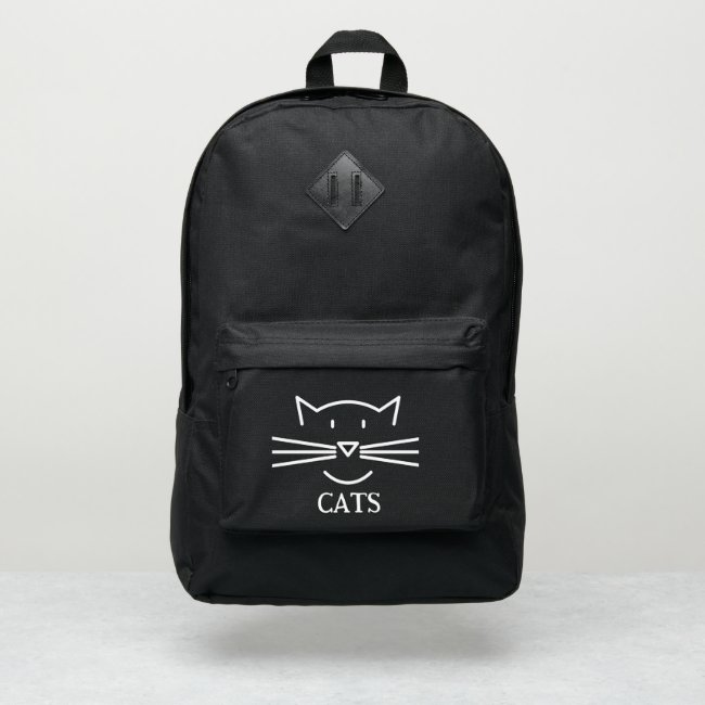White Cat Outline Design Port Authority Backpack