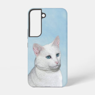 White Cat Painting - Cute Original Cat Art Samsung Galaxy S22 Case