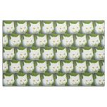 white cat pattern fabric