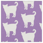 White Cat Pattern | Purple Fabric