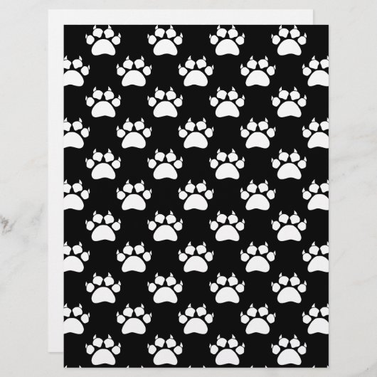 White Cat Paws And Claws Pattern Print (Front/Back)