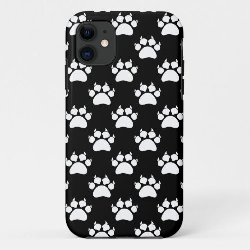 White Cat Paws And Claws Pattern Print iPhone 11 Case