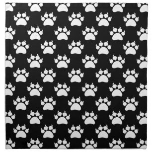 White Cat Paws And Claws Pattern Print Cloth Napkin