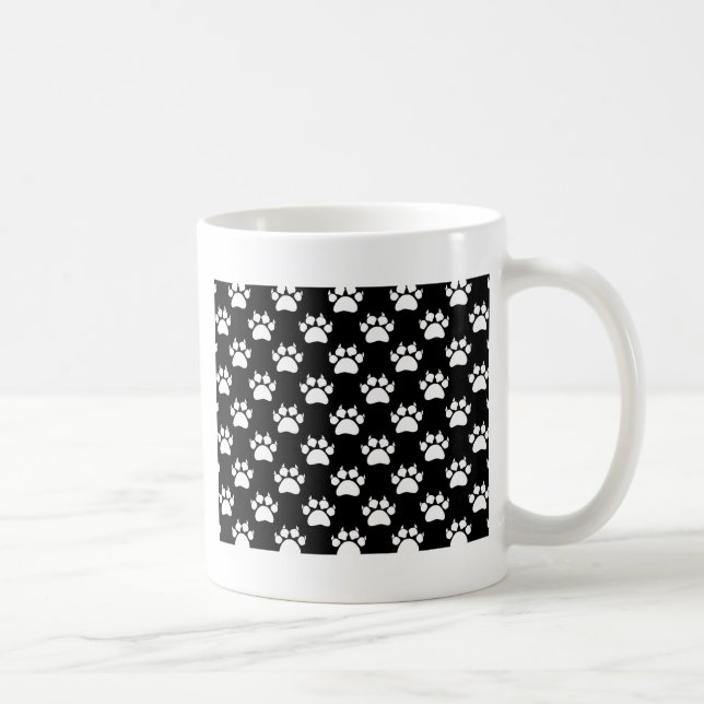 White Cat Paws And Claws Pattern Print Coffee Mug (Right)