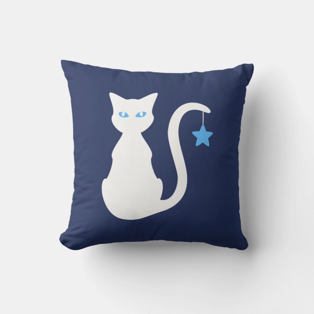 White Cat Pillow (Front)