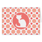 White Cat; Pink & Coral Polka Dots (Front Horizontal)