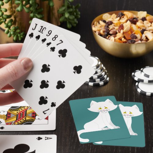 White Cat Playing Cards