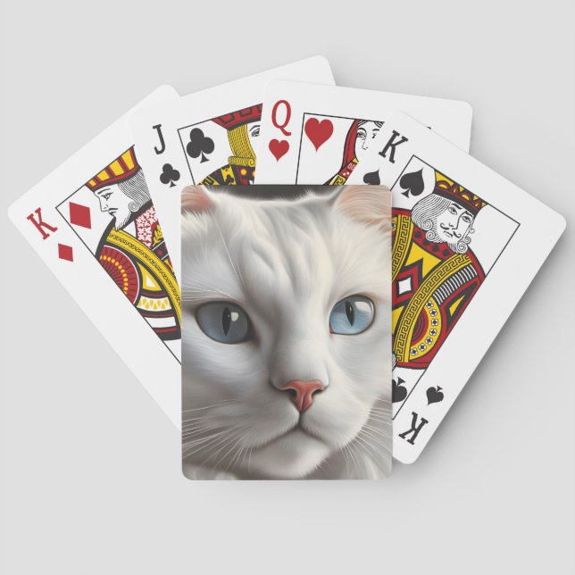 White Cat Poker Cards (Back)