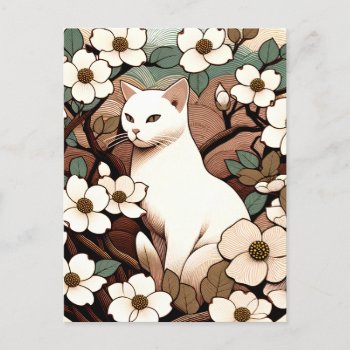 White Cat                                          Postcard by ellesgreetings at Zazzle