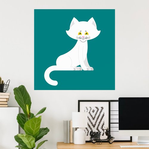 White Cat Poster