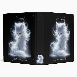 White cat Purrrfect 3 Ring Binder
