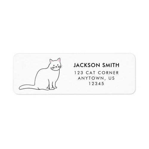 White Cat Return Address Label