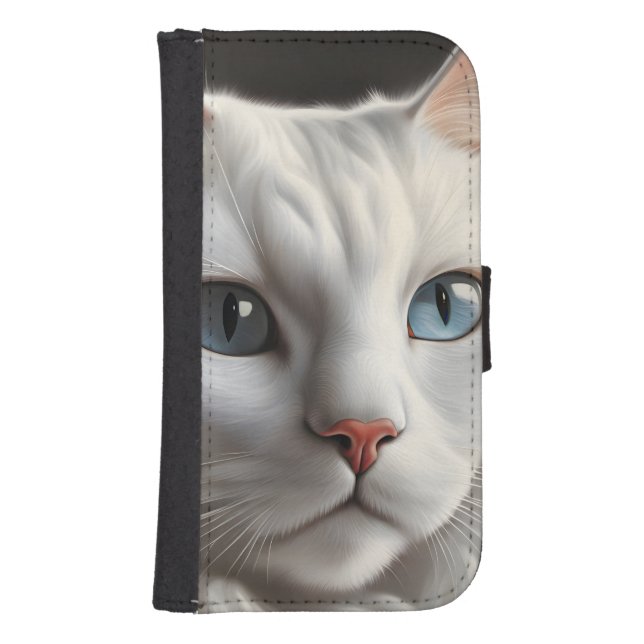 White Cat Samsung Galaxy Wallet Case (Front)