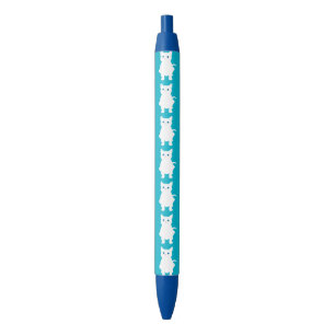 white cat silhouette pen