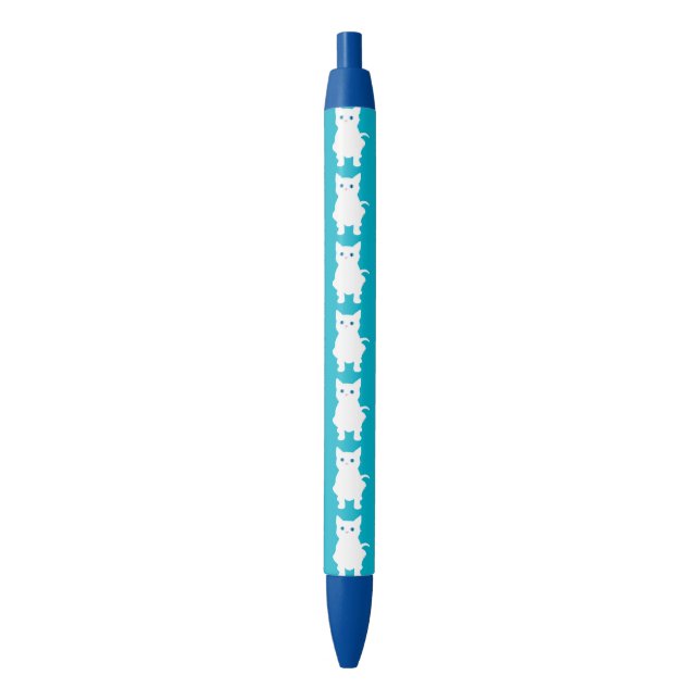 white cat silhouette pen (Front Vertical)