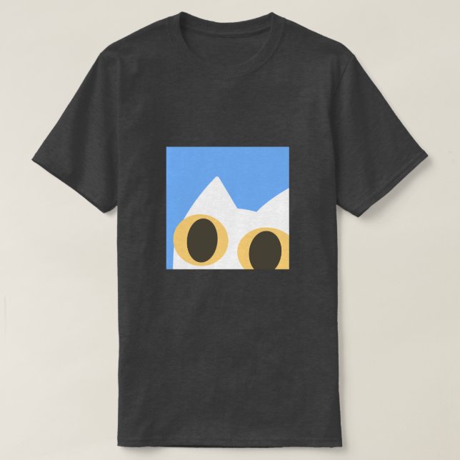 White Cat Sky Minimal T-Shirt (Design Front)