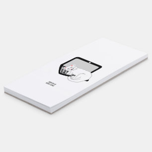 White Cat Sleeping On Laptop Magnetic Notepad