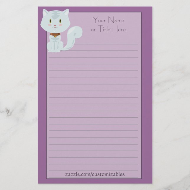 White Cat Stationery (Front)