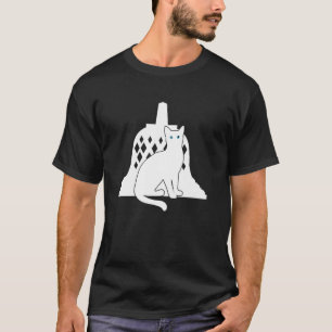 White Cat Travel Silhouette Borobudur Indonesia T-Shirt