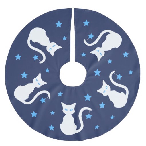 White Cat Tree Skirt Zazzle