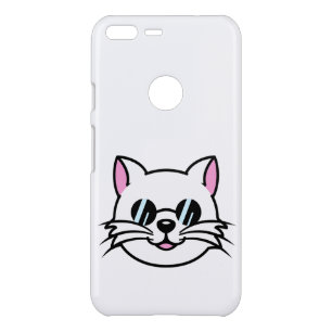 White Cat Wearing Black Glasses / Sunglasses Uncommon Google Pixel XL Case