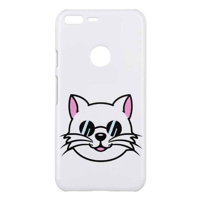 White Cat Wearing Black Glasses / Sunglasses Uncommon Google Pixel XL Case (Back)