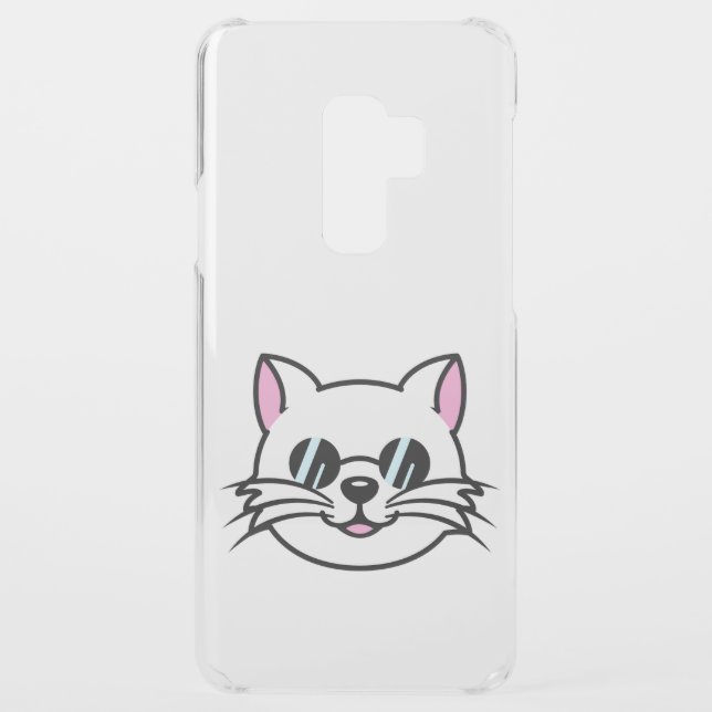 White Cat Wearing Black Glasses / Sunglasses Uncommon Samsung Galaxy Case (Back)