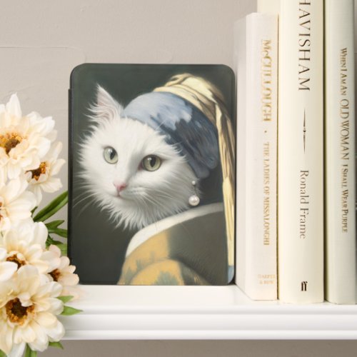 White Cat With a Pearl Earring Kindle Cover