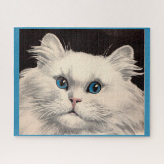 white cat with blue eyes jigsaw puzzle