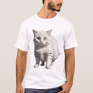 White Cat with Subtle Gray Tabby Markings T-Shirt