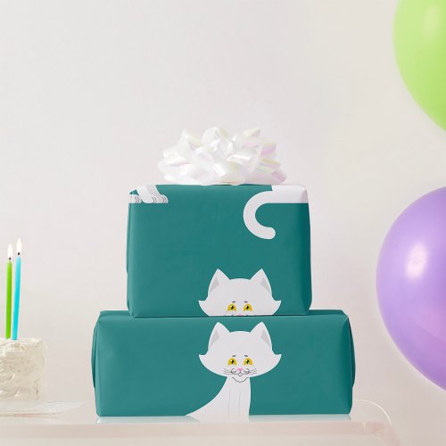 White Cat Wrapping Paper