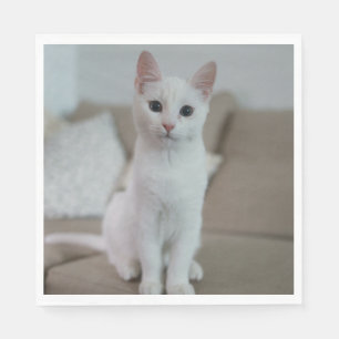 White cat Zazzle_Growshop. Napkins