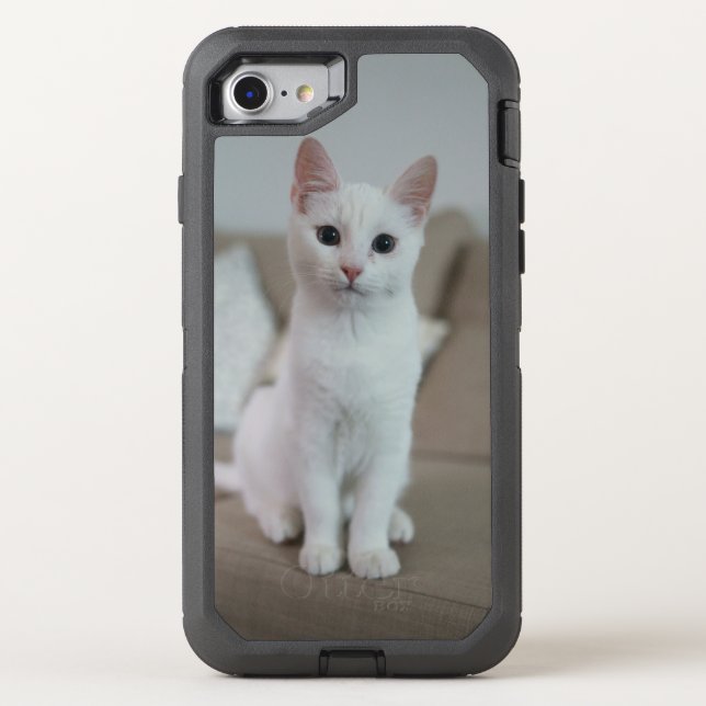 White cat | Zazzle_Growshop. Otterbox iPhone Case (Back)