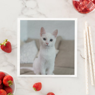White cat Zazzle_Growshop. Paper Dinner Napkins